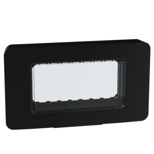 IP55 Cover plate - 4 modules - Black