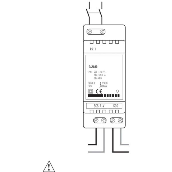 2 DIN power supply with integrated video adapter