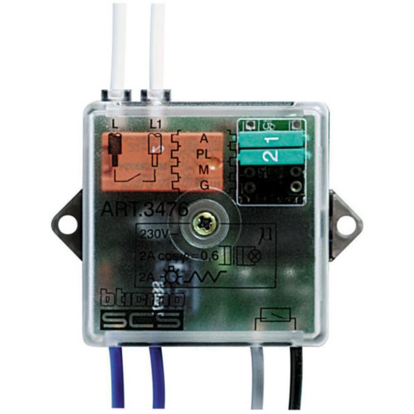 1 relay actuator - for resistive or incandescence lamps and  ferromagnetic transformers.