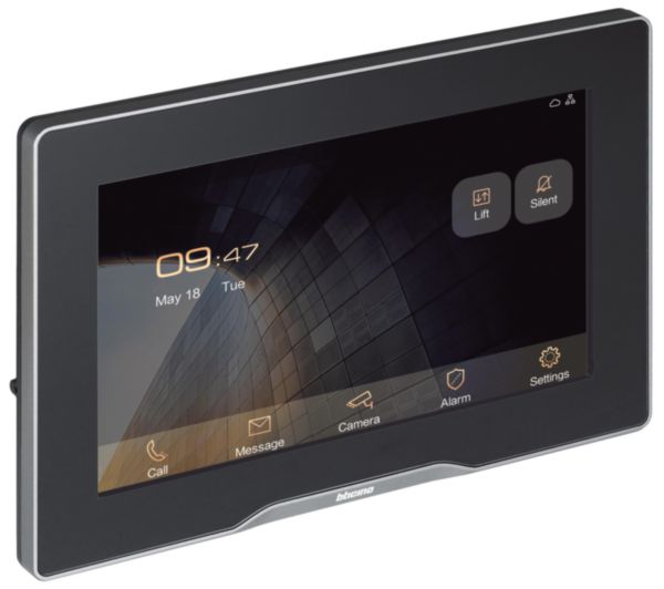Standard 7" Touch screen video indoor unit - Black finishing