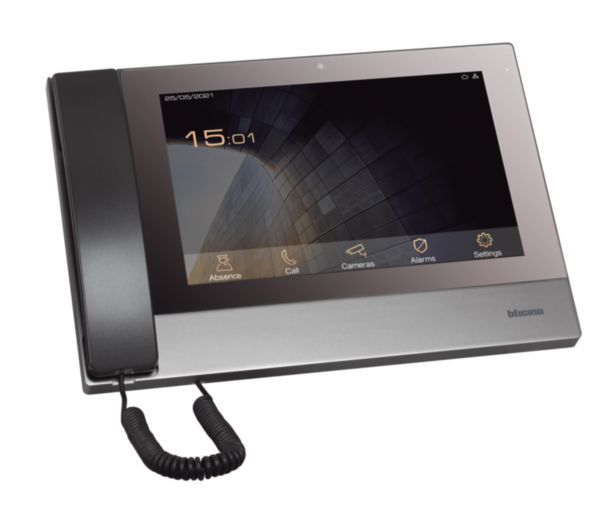Tabletop guard station with handset and 10" touch display