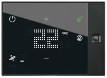 Flush mount thermostat black 230V