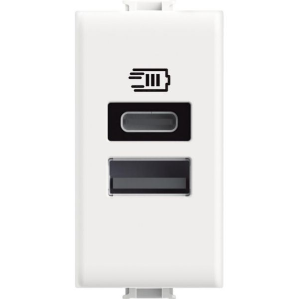 USB charger with 2 type A and C ports - 15W