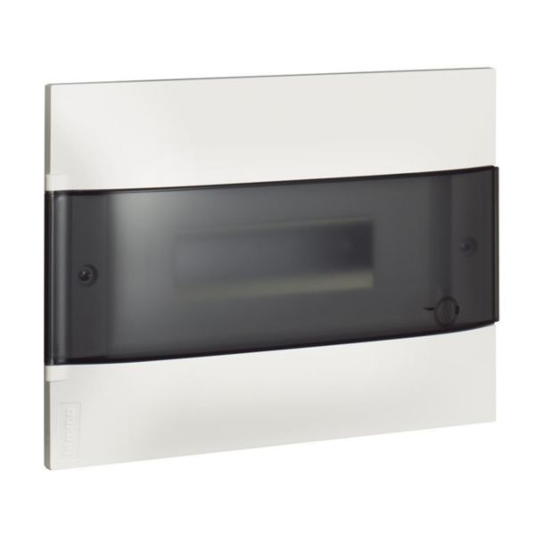 LINEA HABITA flush-mounting switchboard with door dark colour, 12 modules