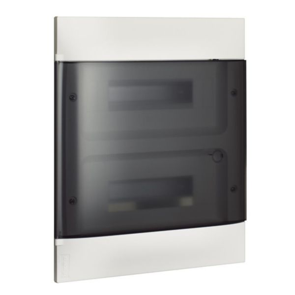 LINEA HABITA flush-mounting switchboard with door dark colour, 2x12 modules