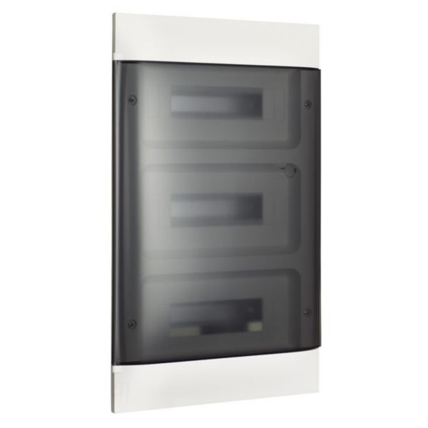 LINEA HABITA flush-mounting switchboard with door dark colour, 3x12 modules