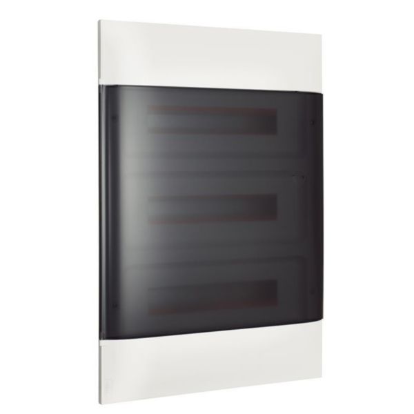 LINEA HABITA flush-mounting switchboard with door dark colour, 3x18 modules