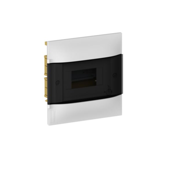 LINEA HABITA flush-mounting switchboard with door dark colour, 6 modules