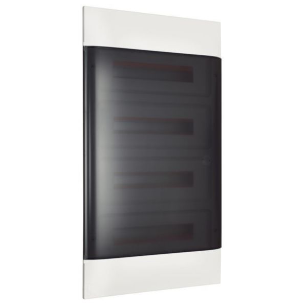 LINEA HABITA flush-mounting switchboard with door dark colour, 4x18 modules