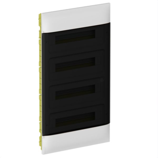 LINEA HABITA flush-mounting switchboard with door dark colour, 4x18 modules