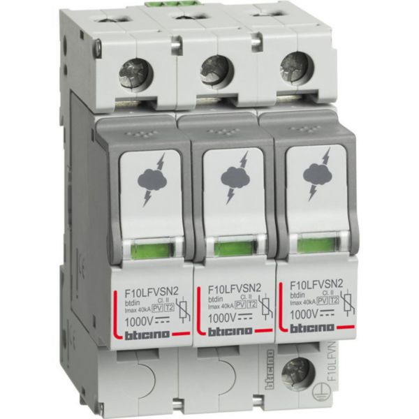 SPD for photovolatic applications at 1000Vdc - 3P - Imax=40kA - Up=4kV - Uc=1200Vac - 3 modules