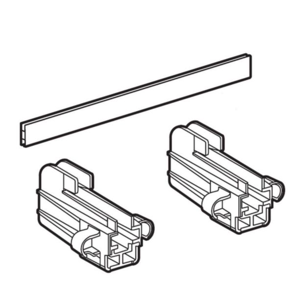 Kit for vertical and horizontal side-mounting for 18 module switchboards