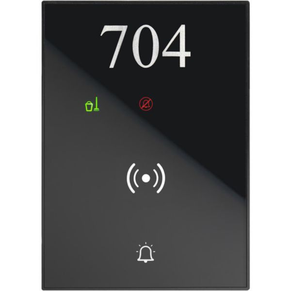 Key card reader + Outside the door indicator (White color)  in plastic material.