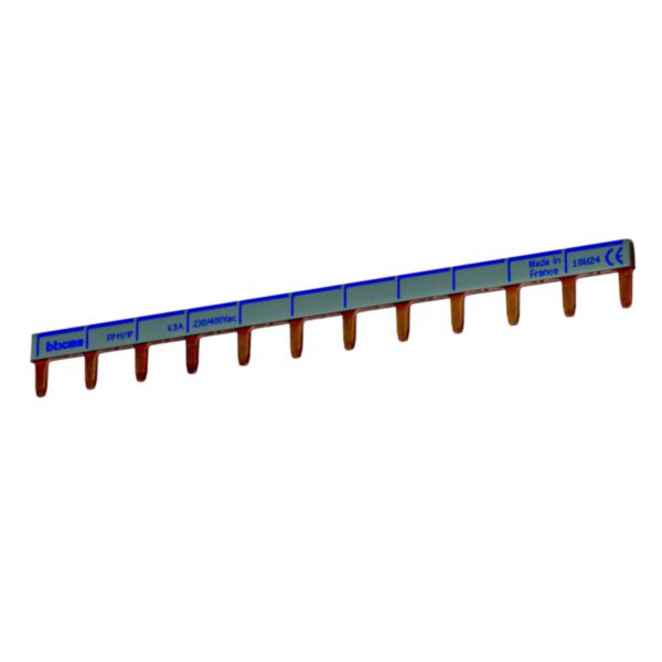 Cabling comb for 2P earth leakage circuit breakers ID4H type - 11 pin - upside cabling