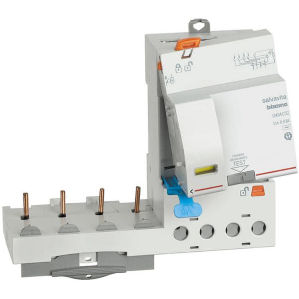 Earth leakage module 4P - type AC - In= 32A - Idn= 30mA - Vn= 400Vac