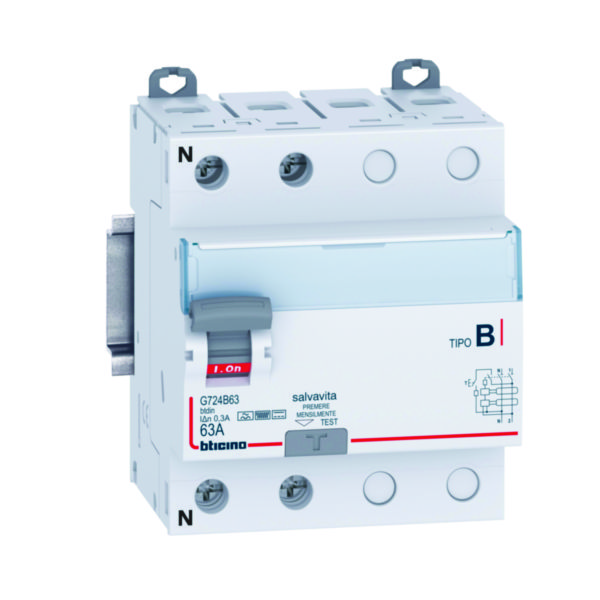 Earth leakage circuit breaker type B 2P - In= 63A - Idn= 300mA