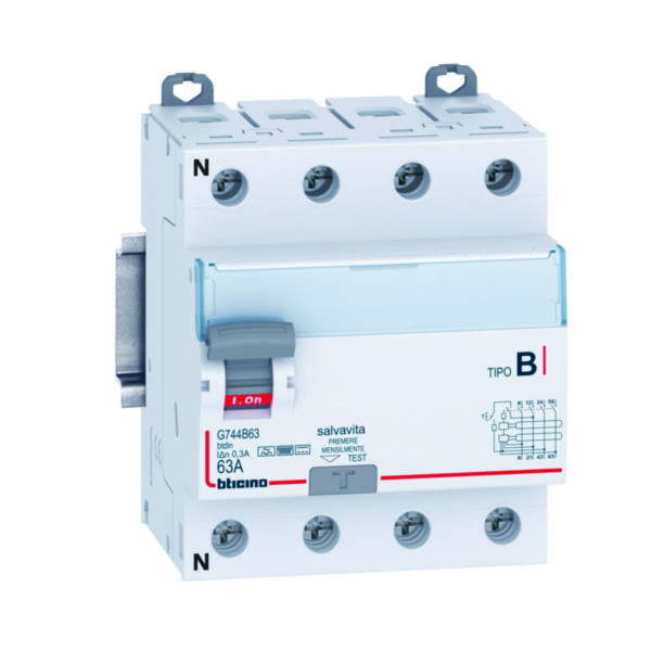 Earth leakage circuit breaker type B 4P - In= 63A - Idn= 300mA