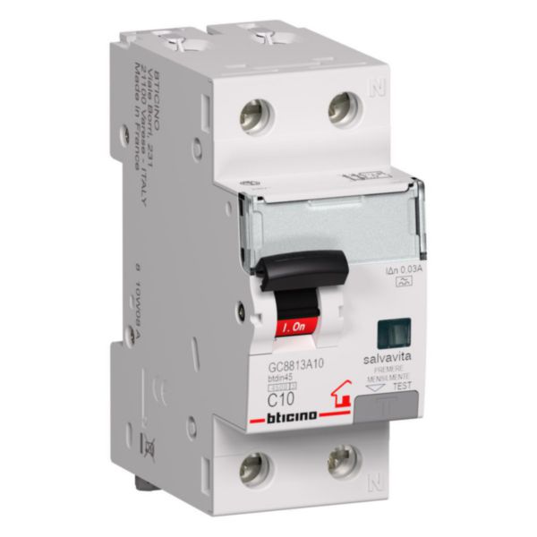 BTDIN-RS - Rcbo 1P+N - 4,5kA - Idn=0,03A type A - 230V - In=6A