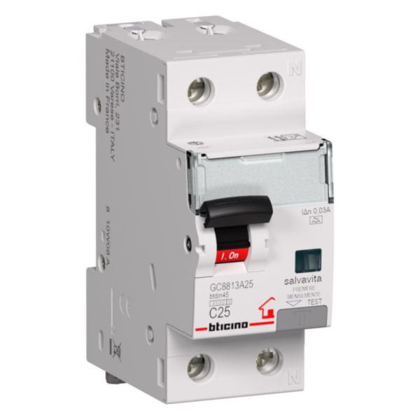BTDIN-RS - Rcbo 1P+N - 4,5kA - Idn=0,03A type A - 230V - In=16A