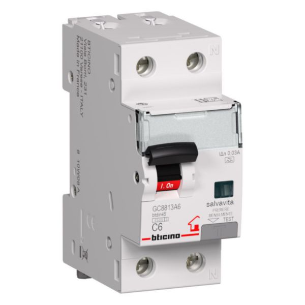 BTDIN-RS - Rcbo 1P+N - 4,5kA - Idn=0,03A type A - 230V - In=32A