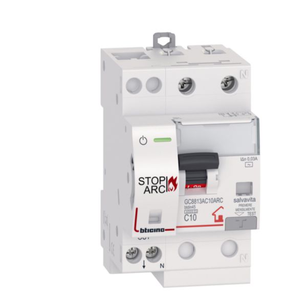 BTDIN Stop Arc with Rcbo 1P+N In= 10A, Idn 0,03A, Vn= 230/240Vac, Icn 10kA, curve C, type AC
