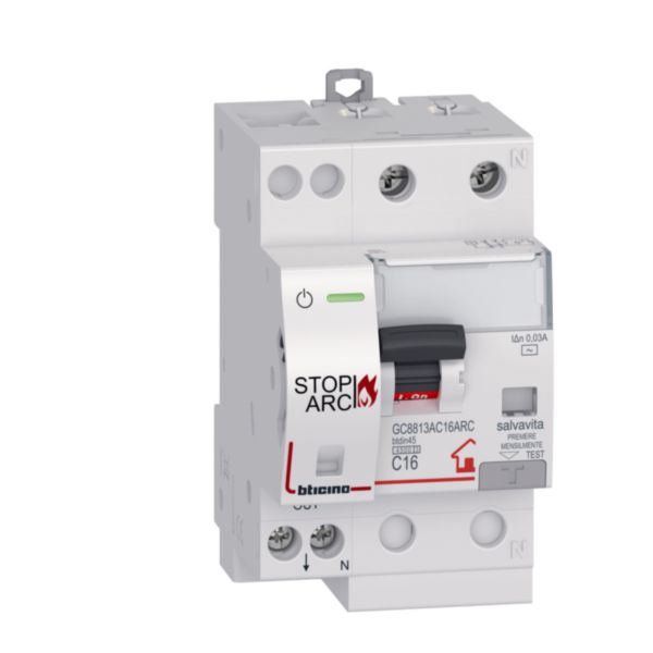 BTDIN Stop Arc with Rcbo 1P+N In= 10A, Idn 0,03A, Vn= 230/240Vac, Icn 16kA, curve C, type AC