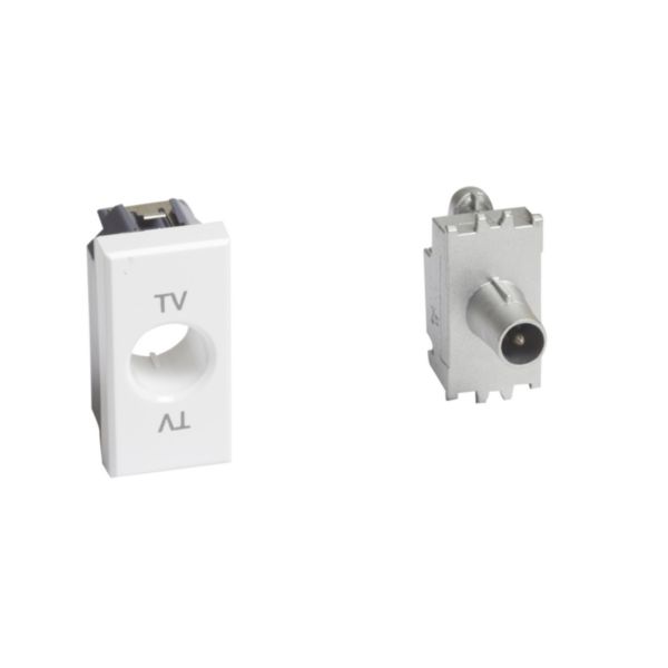 Star coaxial socket for single-user aerial systems, also remote powered and centralised