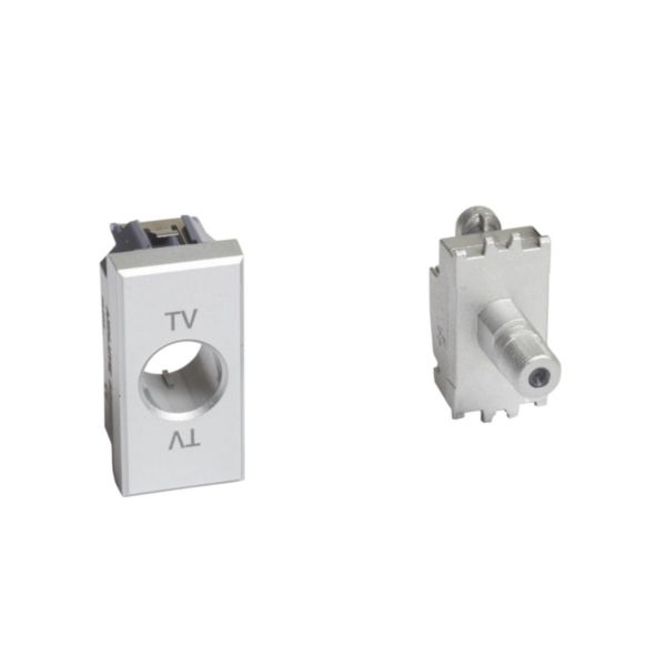 Type-F coaxial socket - impedance 75 ohm