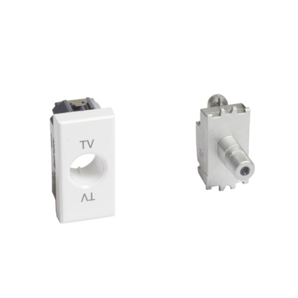 Type-F coaxial socket - impedance 75 ohm