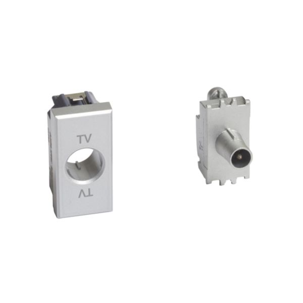 Passthrough coaxial socket -14dB attenuation, for centralised TV systems