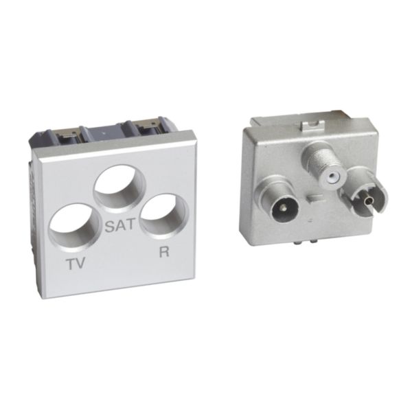 Star demixed coaxial socket for single-user aerial systems, also remote powered and shunting centralised