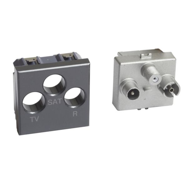 Star demixed coaxial socket for single-user aerial systems, also remote powered and shunting centralised