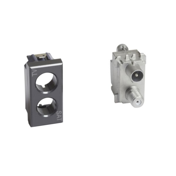 Star demixed coaxial socket for single-user aerial systems, also remote powered and shunting centralised