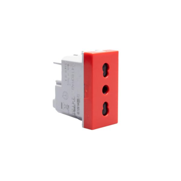 Italian standard P17/11 socket outlets. 2 P+E 16 A 250 Va.c.