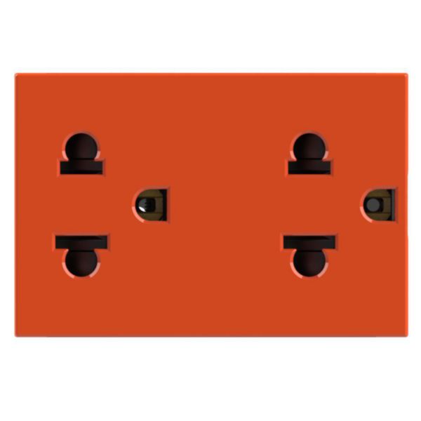 Euro/American standard socket outlets. Duplex 2P+E 16 A 127/250 Va.c. - Orange