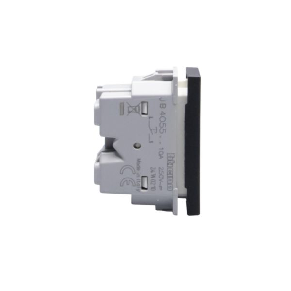 Axial pushbutton 1P NO 10 A - 250 Va.c. - lightable with led lamp - 1 module - Black 
