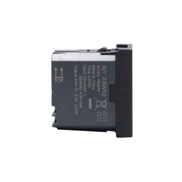 Double USB charger - Type-A + Type-C - 5 V= - 3 A - 15 W