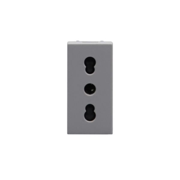 Italian standard P17/11 socket outlets. 2 P+E 16 A 250 Va.c.Grey 
