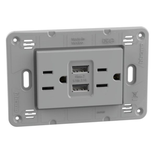 American standard  universal duplex socket 2 P+E 15 A 127/250 VA