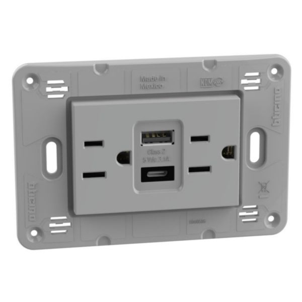 American standard universal duplex socket 2 P+E 15 A 127/250 VA