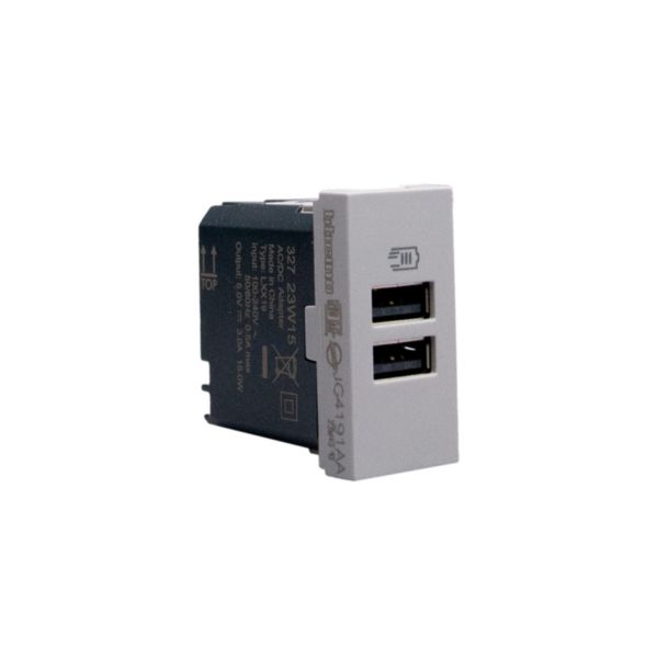 Double USB sockets - 2 x Type-A - 5 V= - 3 A - 15 W 