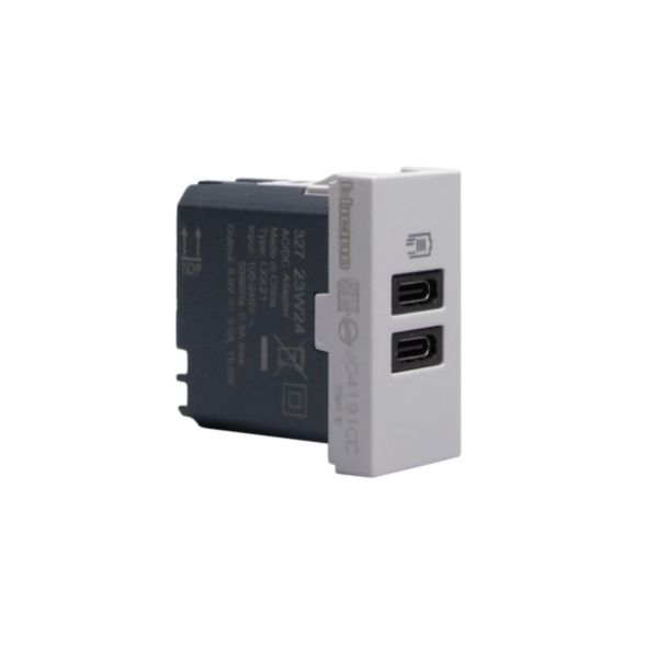 Double USB sockets - 2 x Type-C - 5 V= - 3 A - 15 W 