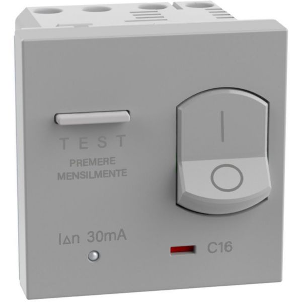 Automatic earth-leakage circuit breakers. - In 16 A - Vn 230 Va.c. - Breaking powers 1500 A - 230 Va.c. 