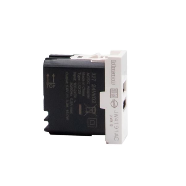 Double USB sockets - Type-A + Type-C - 5 V= - 3 A - 15 W.  