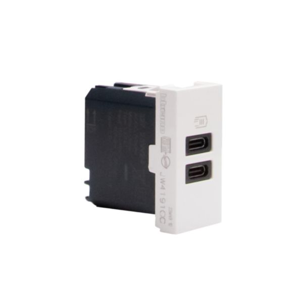Double USB sockets - 2 x Type-C - 5 V= - 3 A - 15 W  