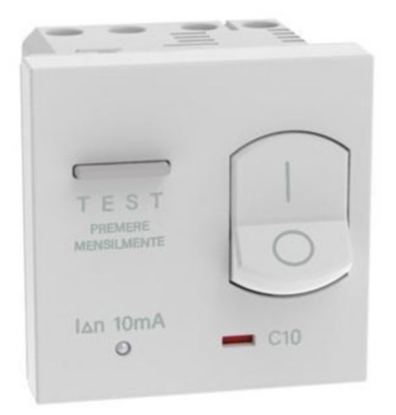 Automatic earth-leakage circuit breakers. - In 10 A - Vn 230 Va.c. - Breaking powers 1500 A - 230 Va.c.  