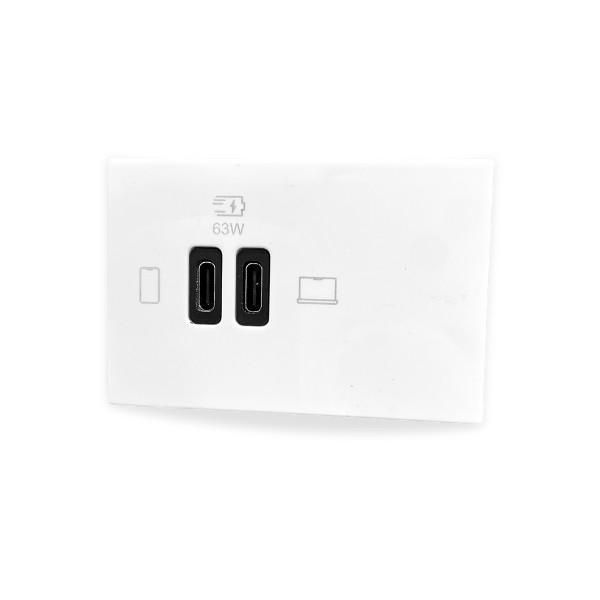 Double USB sockets - 2 x Type-C 63 W  