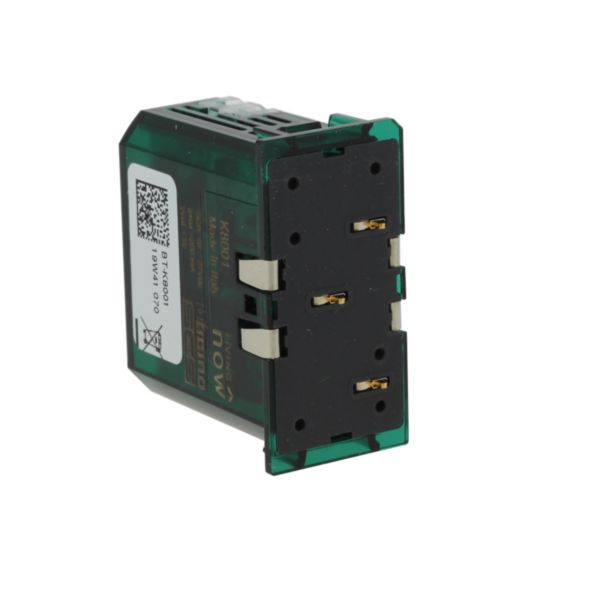 Connection module for the power supply of digital controls and actuators through electrified frame.