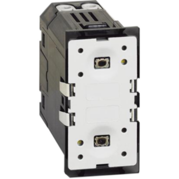 Shutter actuator with 2 relays for the management of the roller shutter. 1 module.