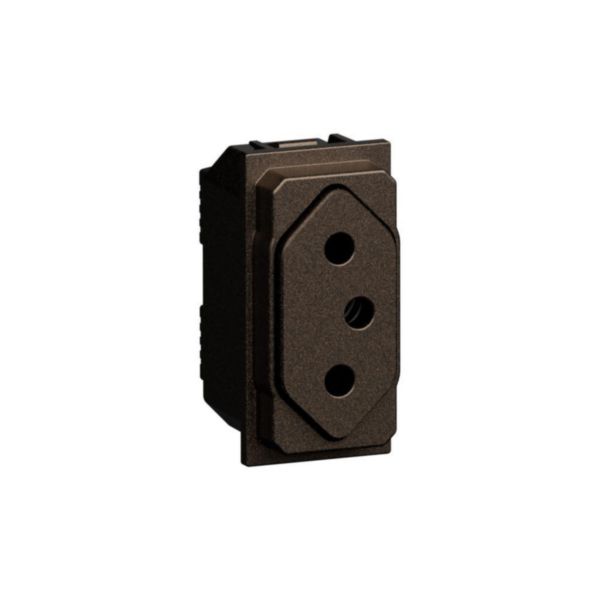 2P+E 10A 250VA flat brasilian std. socket - shuttered contact tubes 